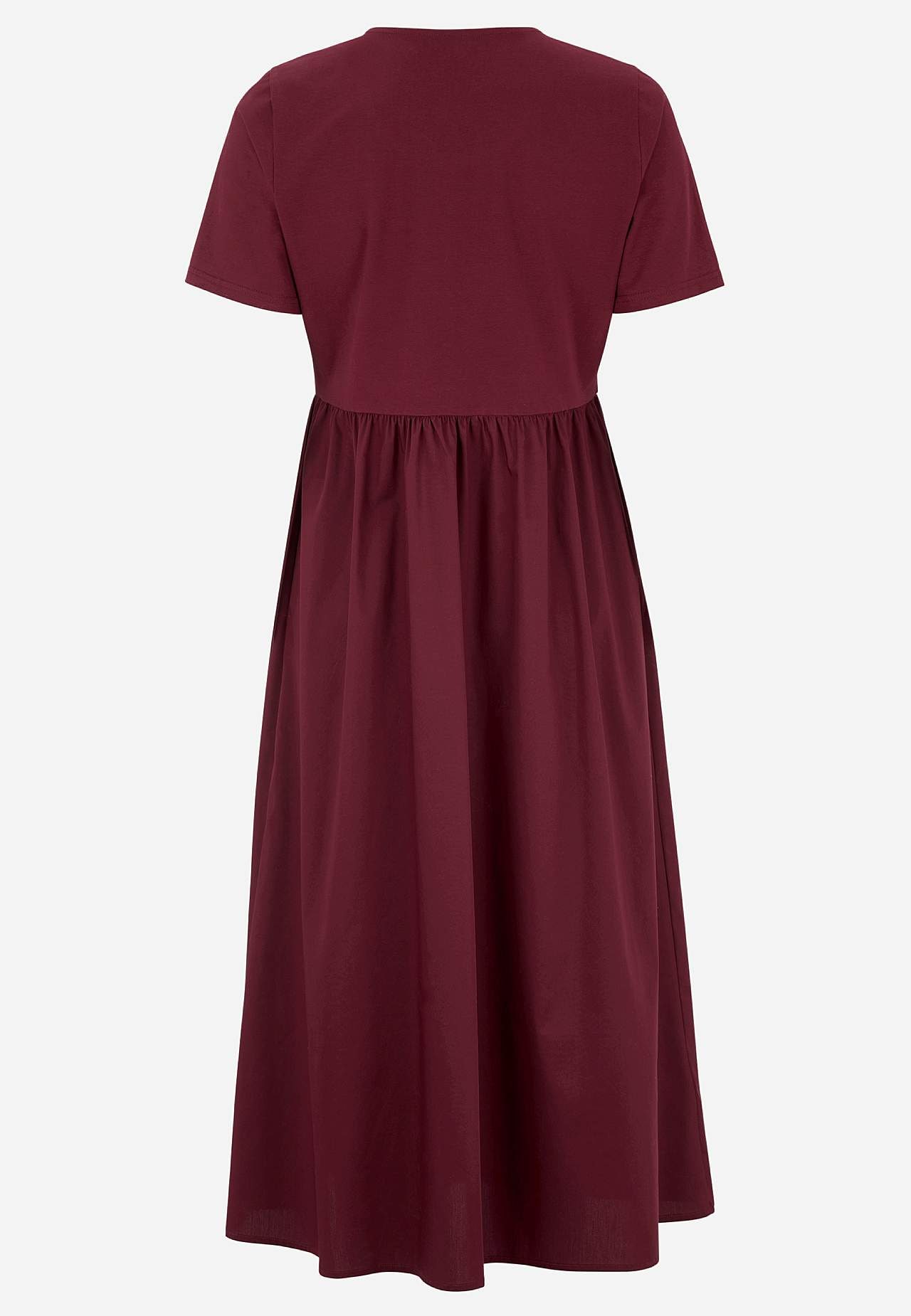 Jurk van popeline en tricot