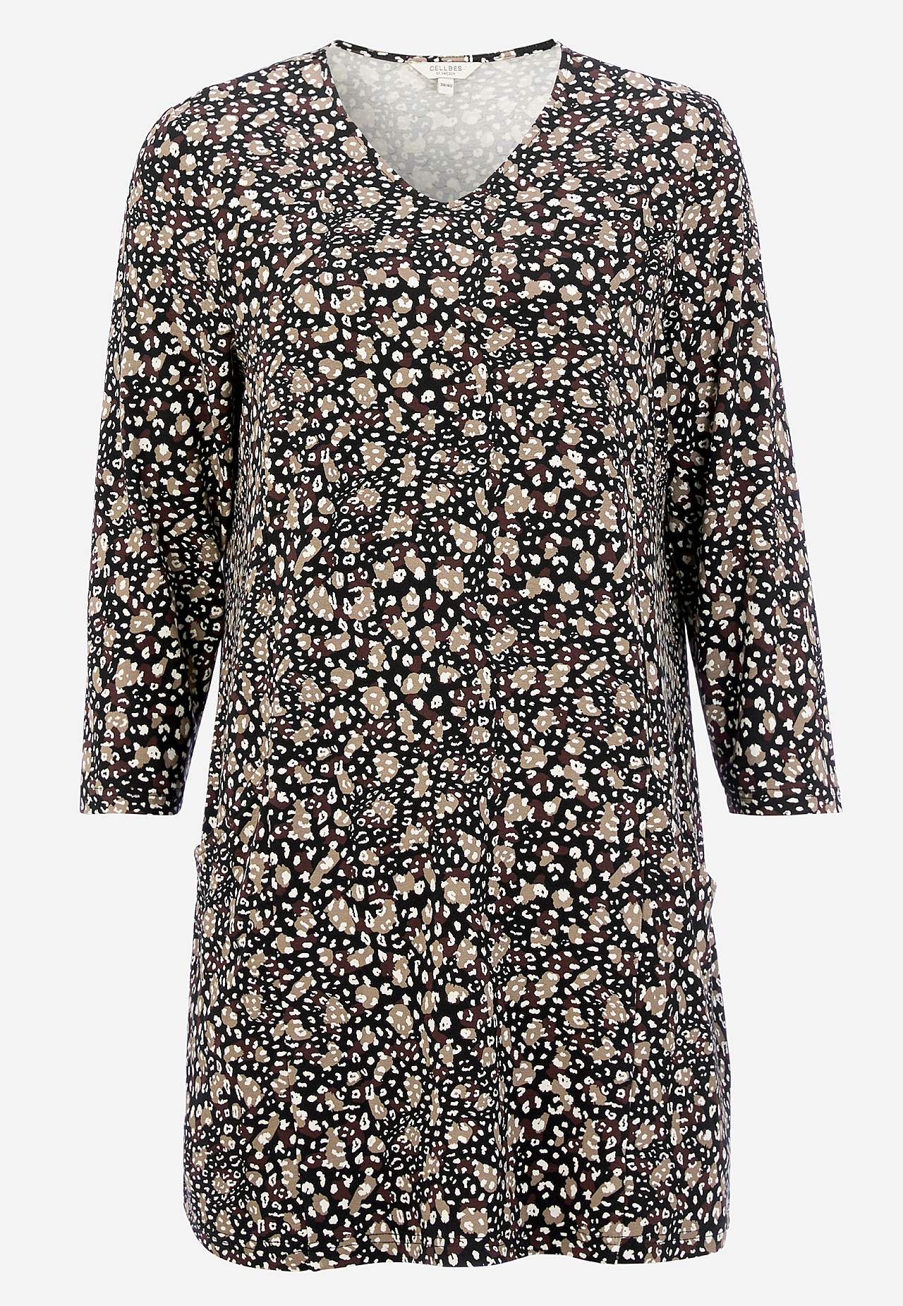 Jersey tuniek met patroon met zakken