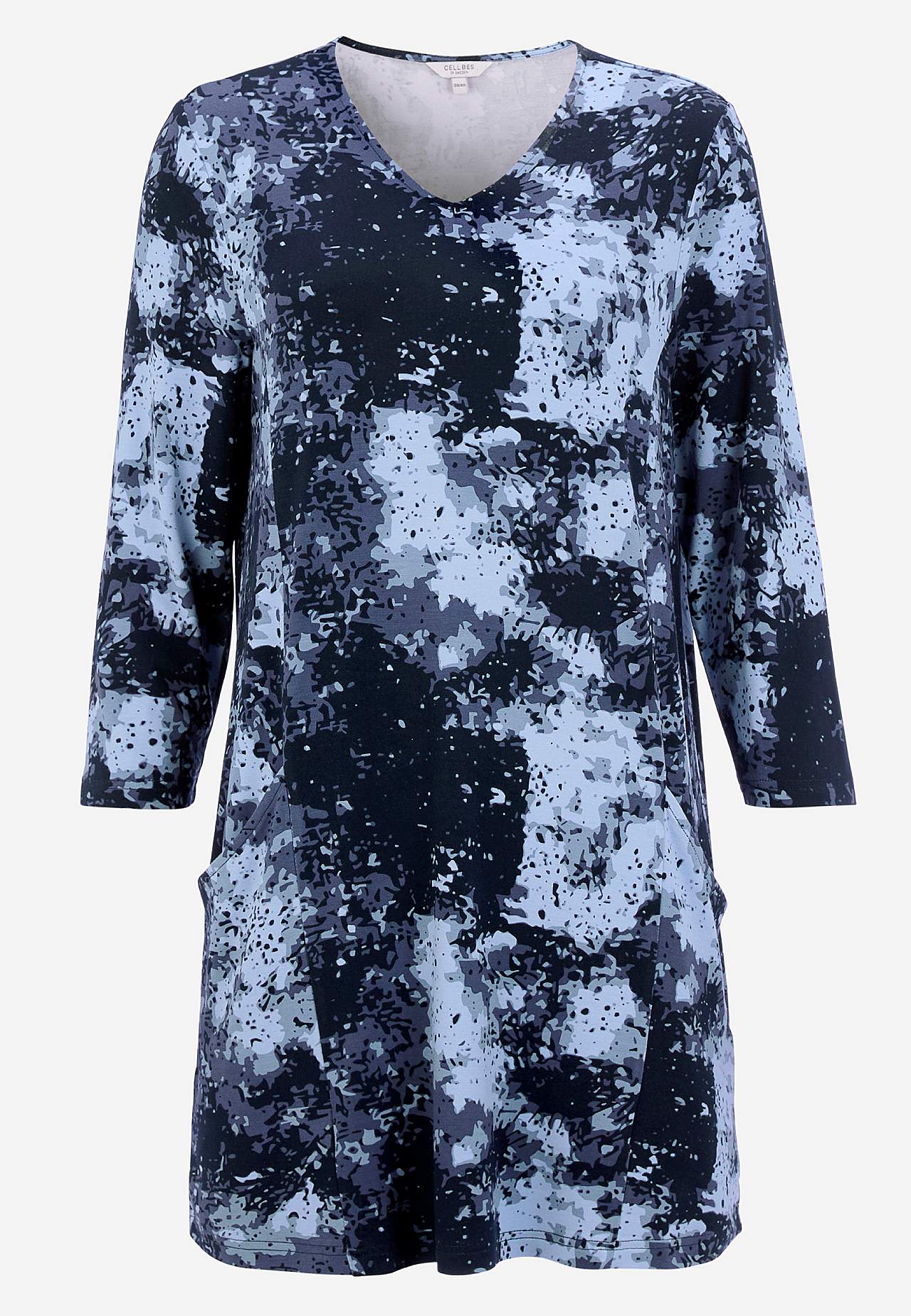 Jersey tuniek met patroon met zakken