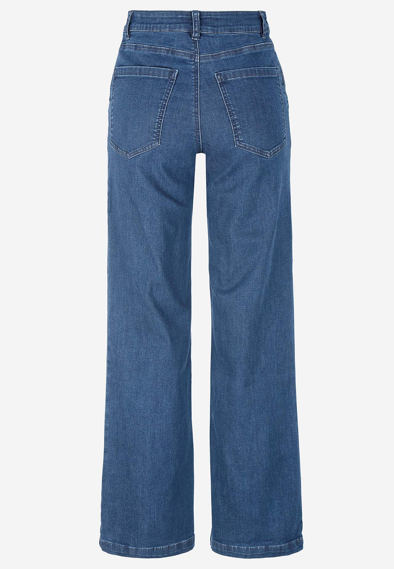 Wijde spijkerbroek met gestikte vouwen Mia