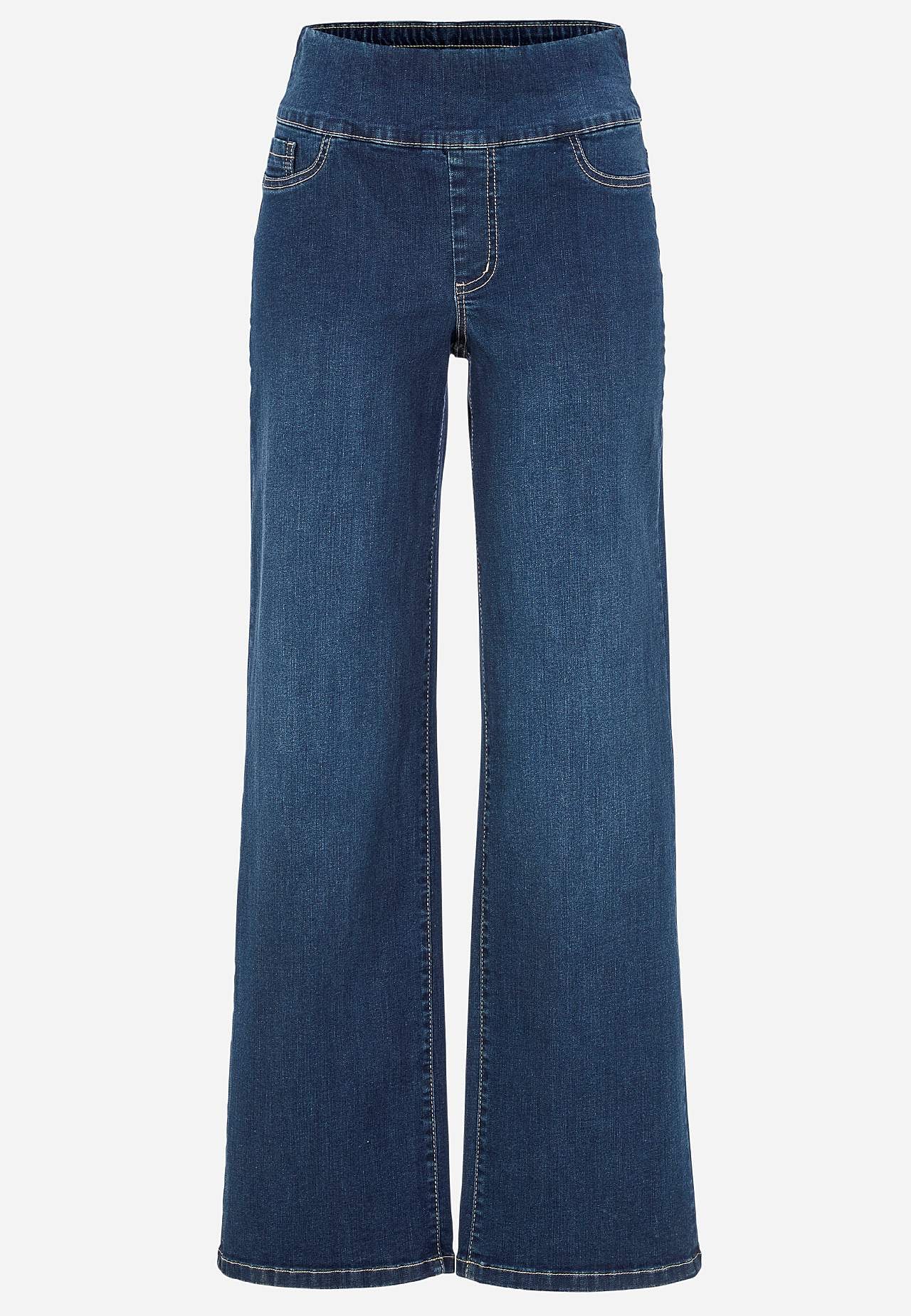 Spijkerbroek met hoge elastische taille