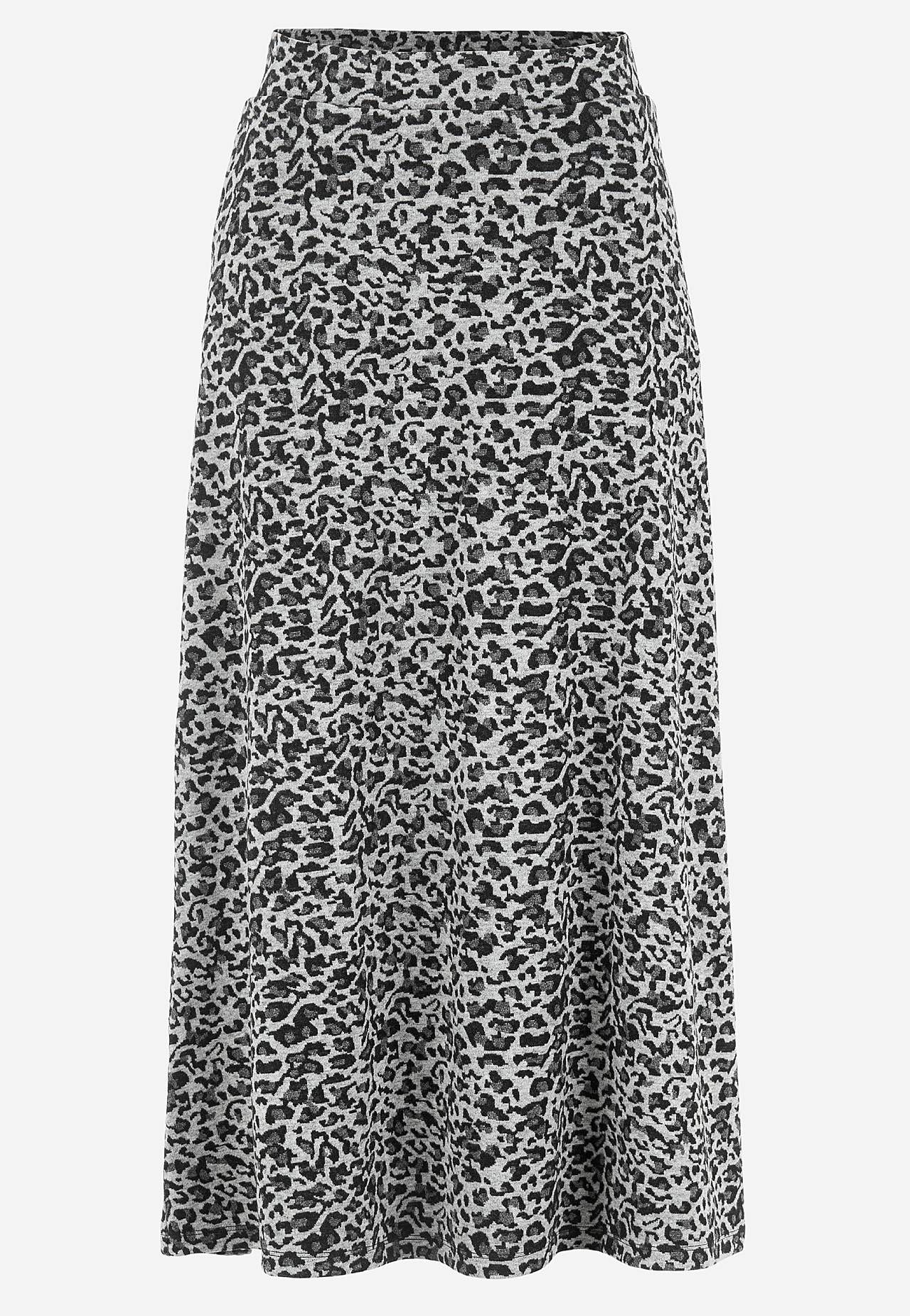 Flared jersey rok met zakken