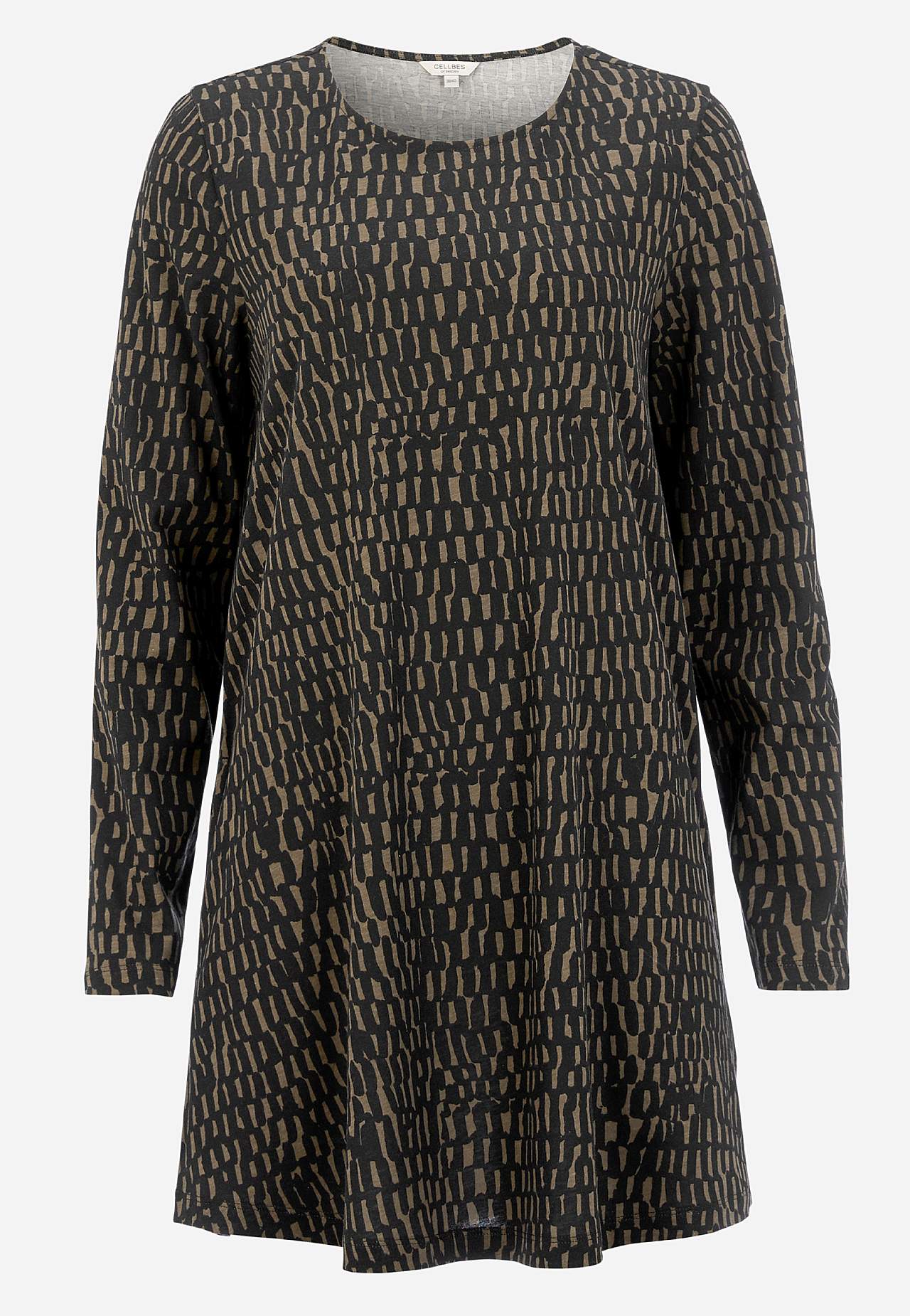 Patroonvormige jersey tuniek met zakken
