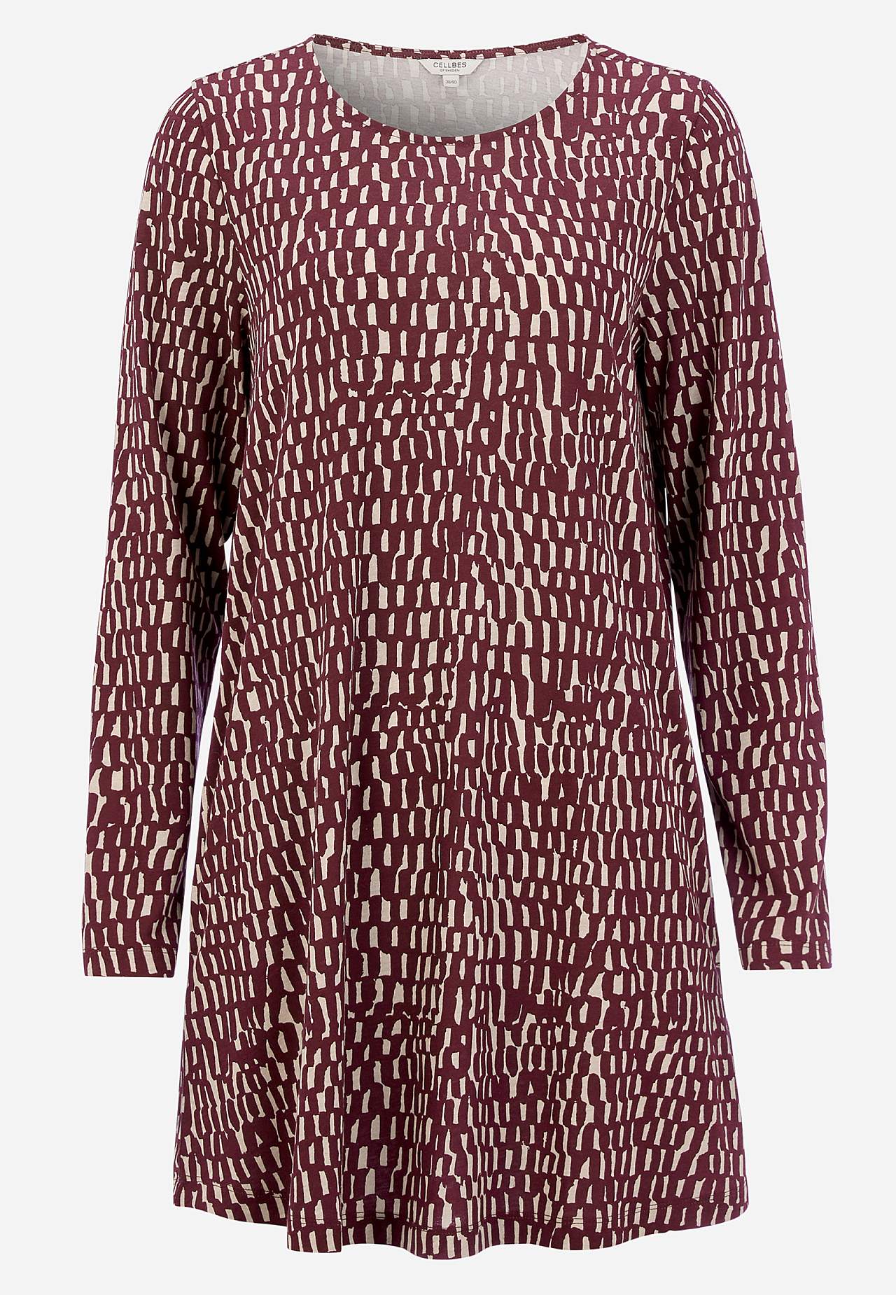 Patroonvormige jersey tuniek met zakken