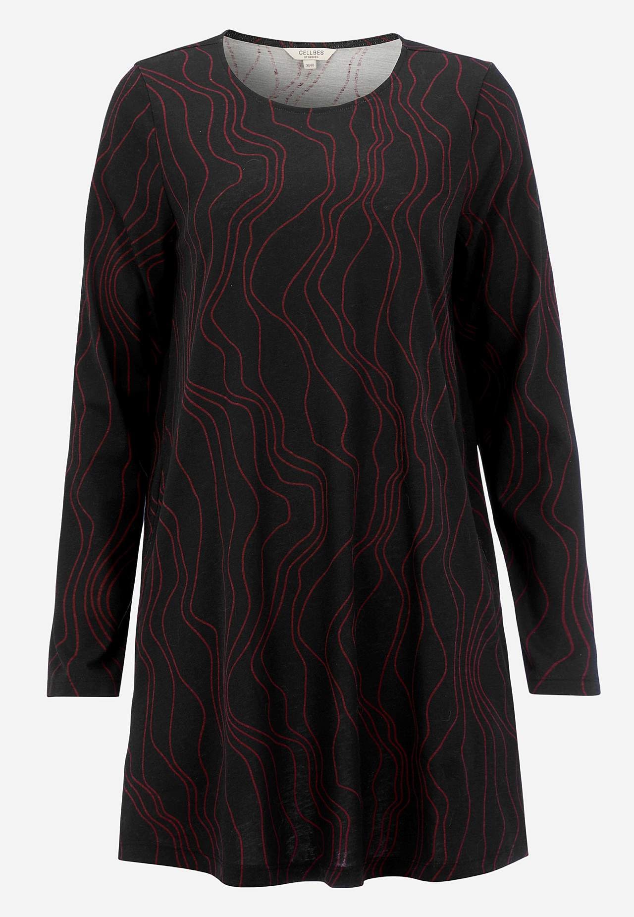 Patroonvormige jersey tuniek met zakken