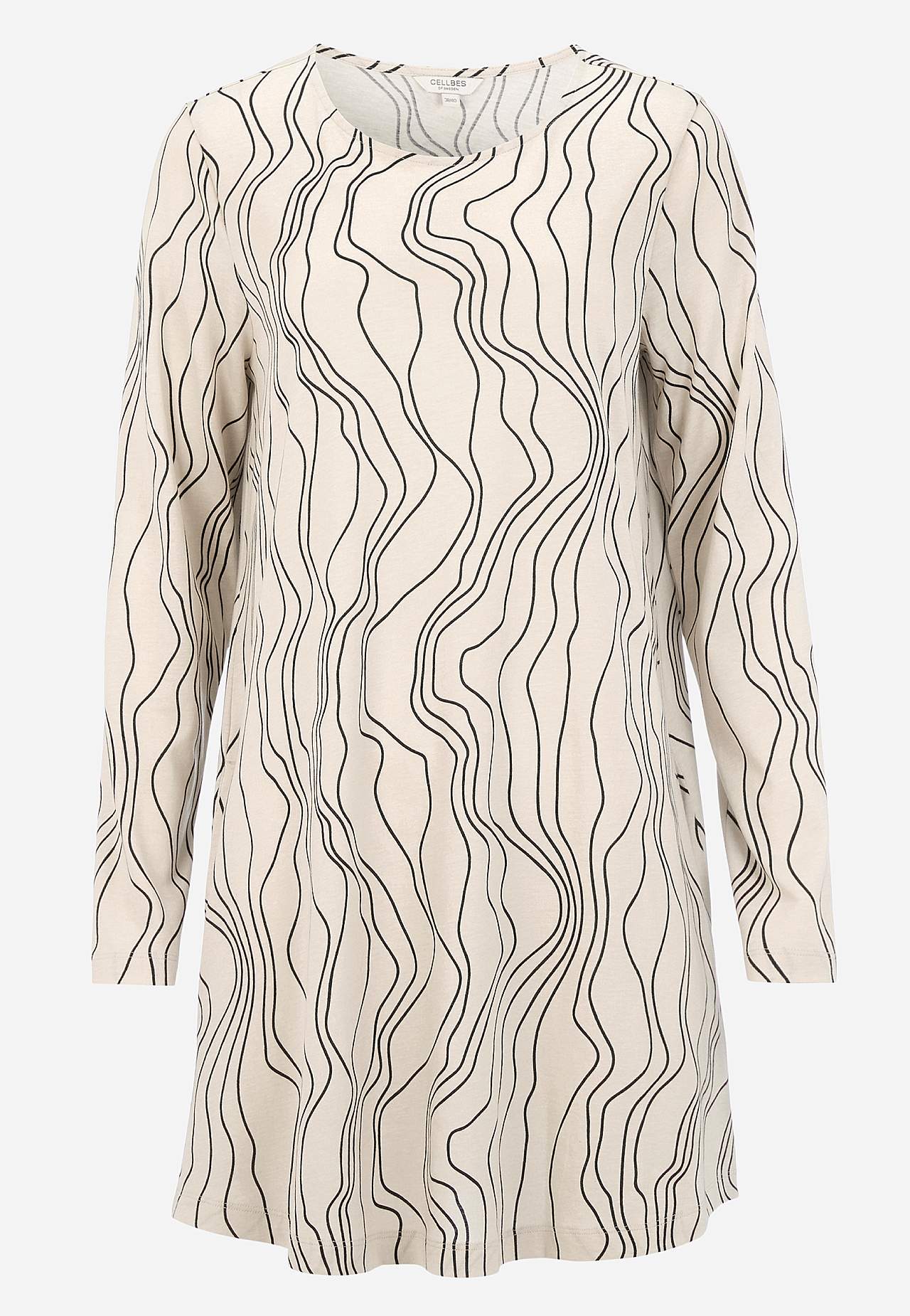 Patroonvormige jersey tuniek met zakken