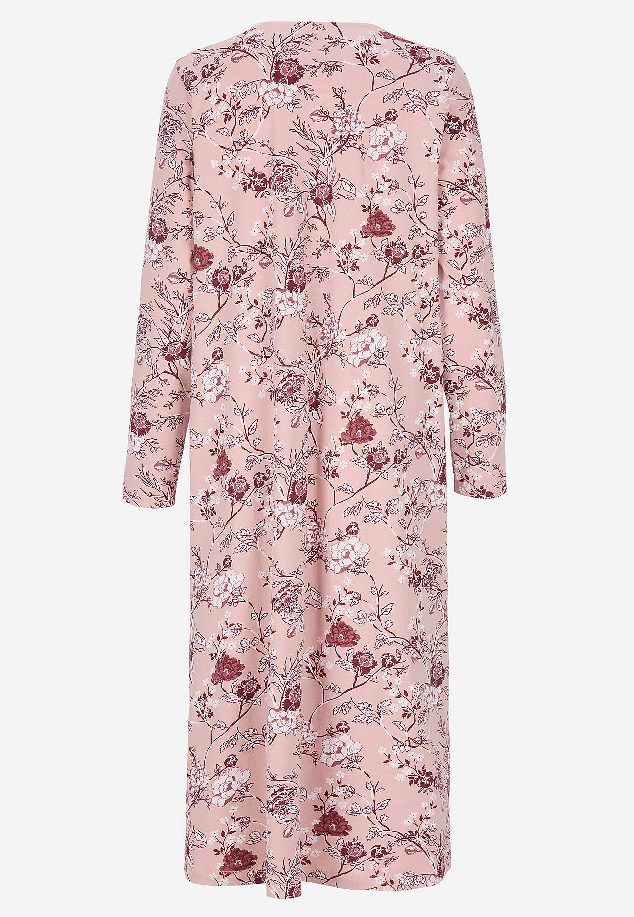 Bloemige nachtjurk met lange mouwen