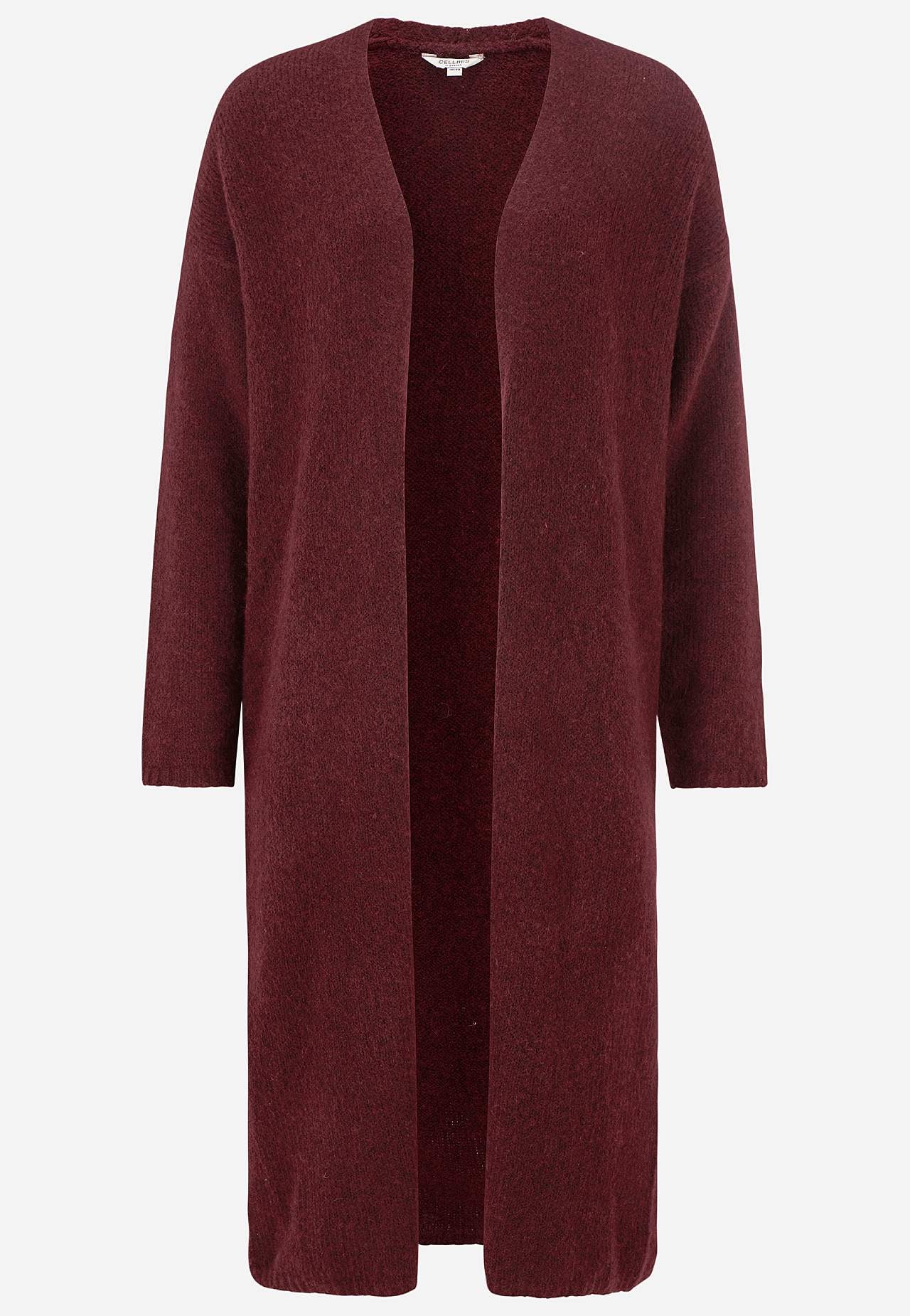 Gebreide en lange cardigan
