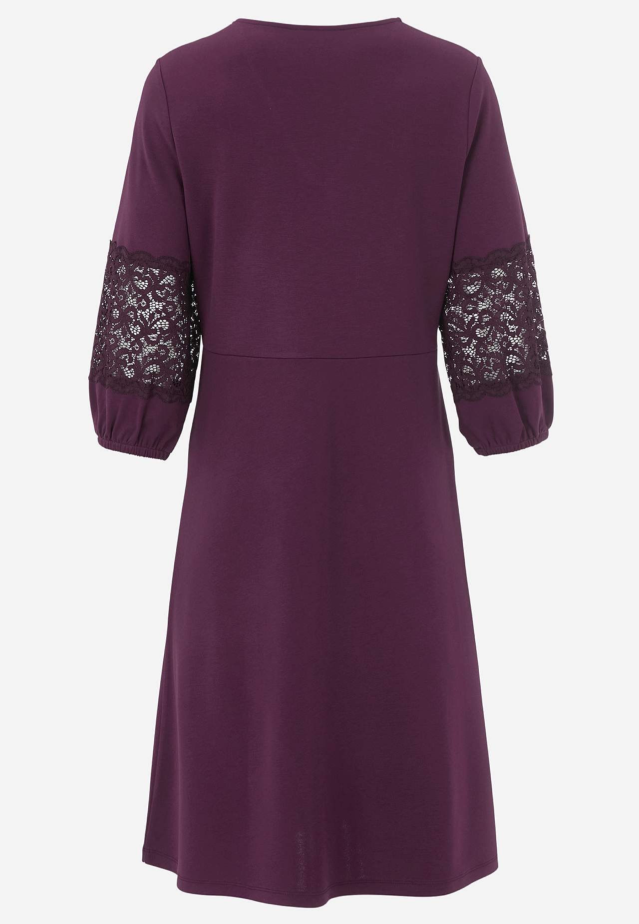 Viscose jurk met details van kant