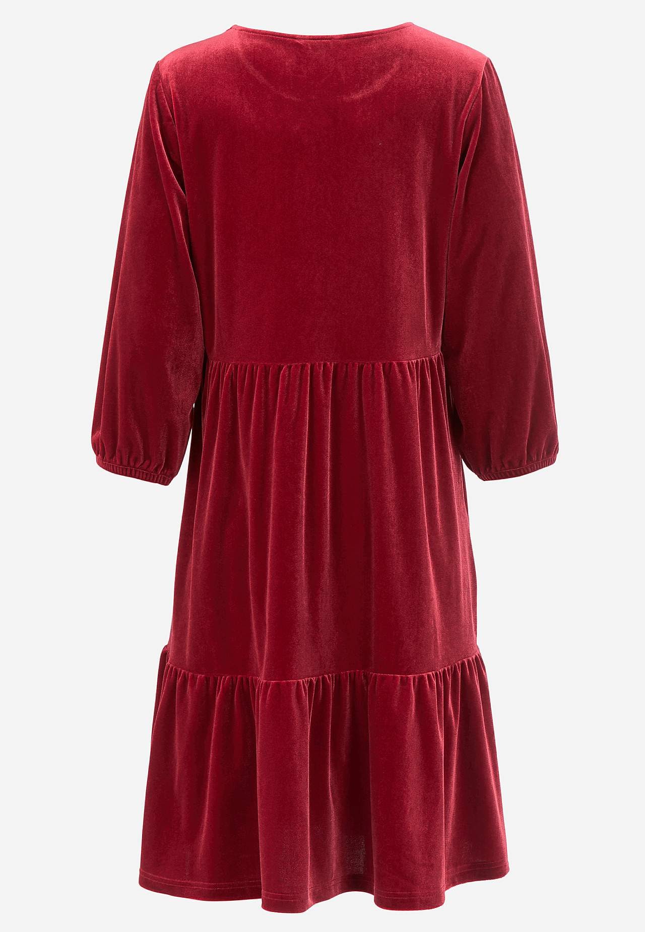 Velvet jurk met volanten