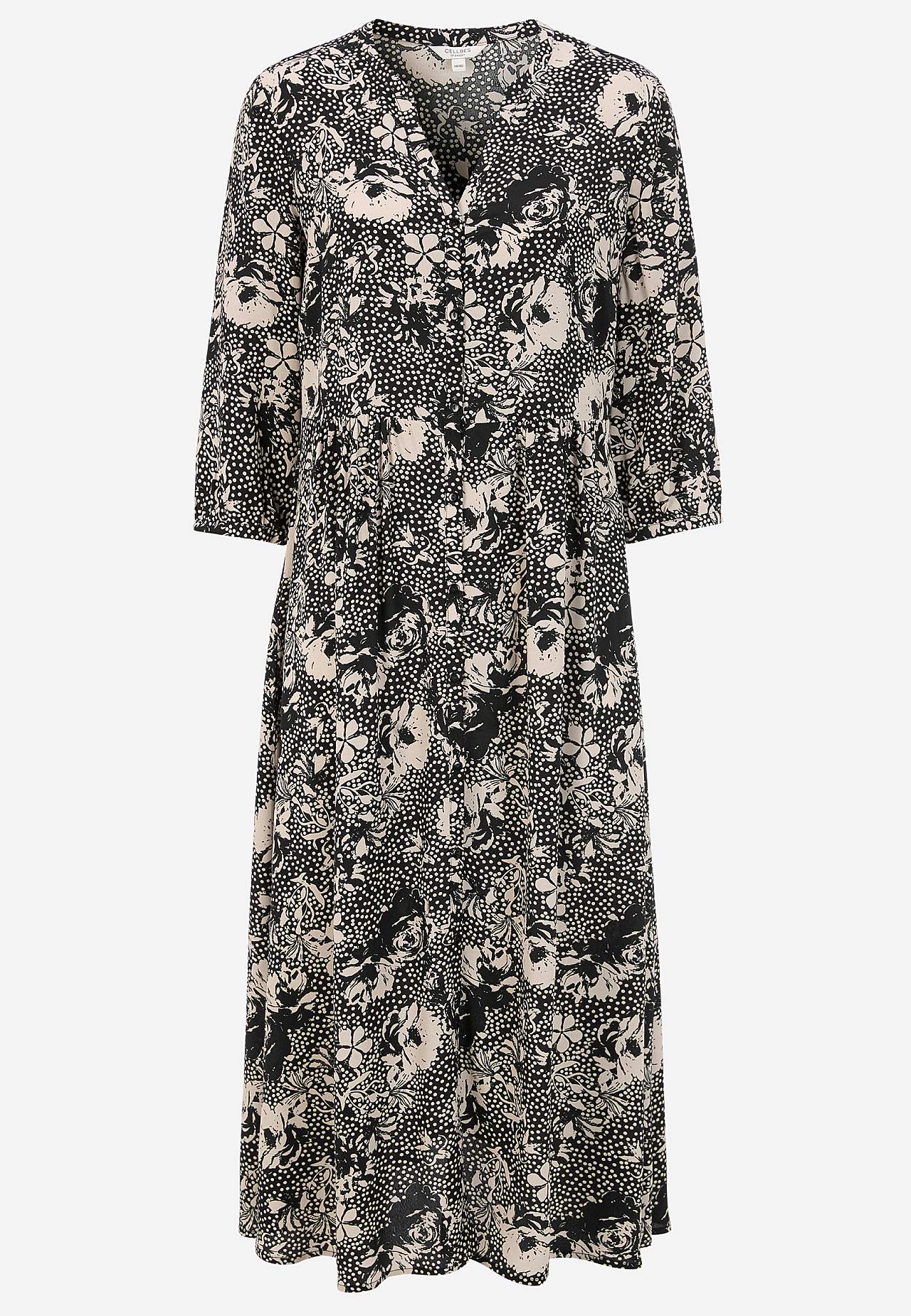 Jurk van viscose met een bloemenpatroon