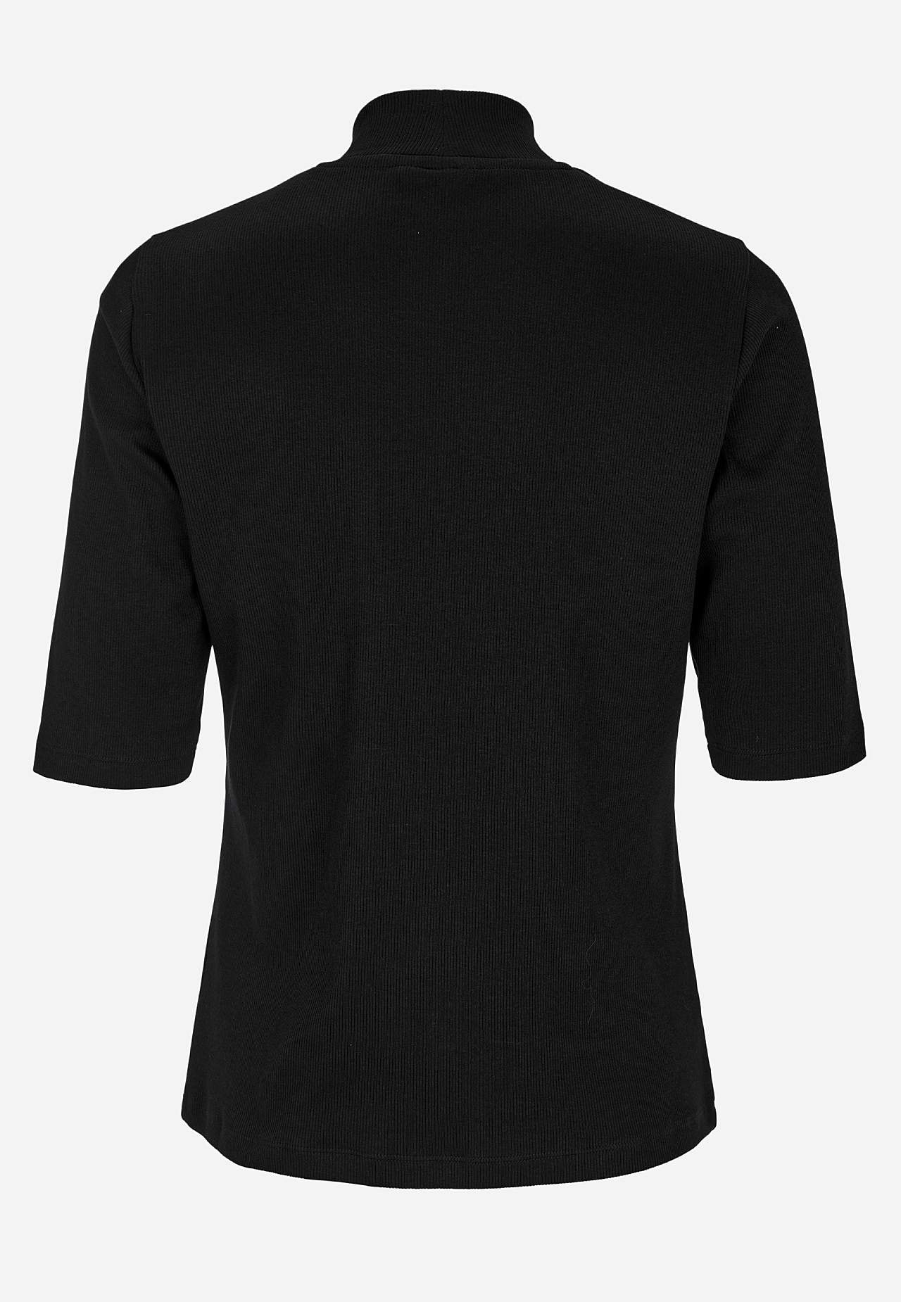 Geribbeld topje met coltrui