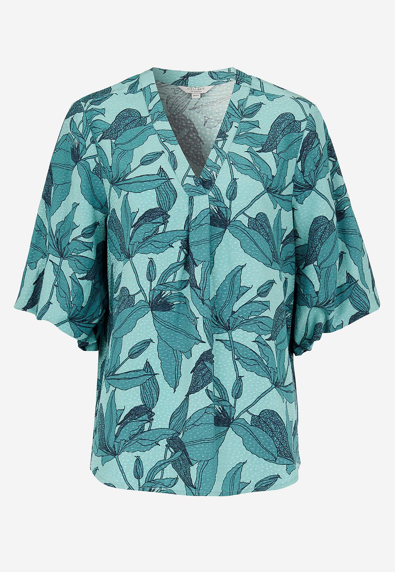 Gevlochten bloes met pofmouw