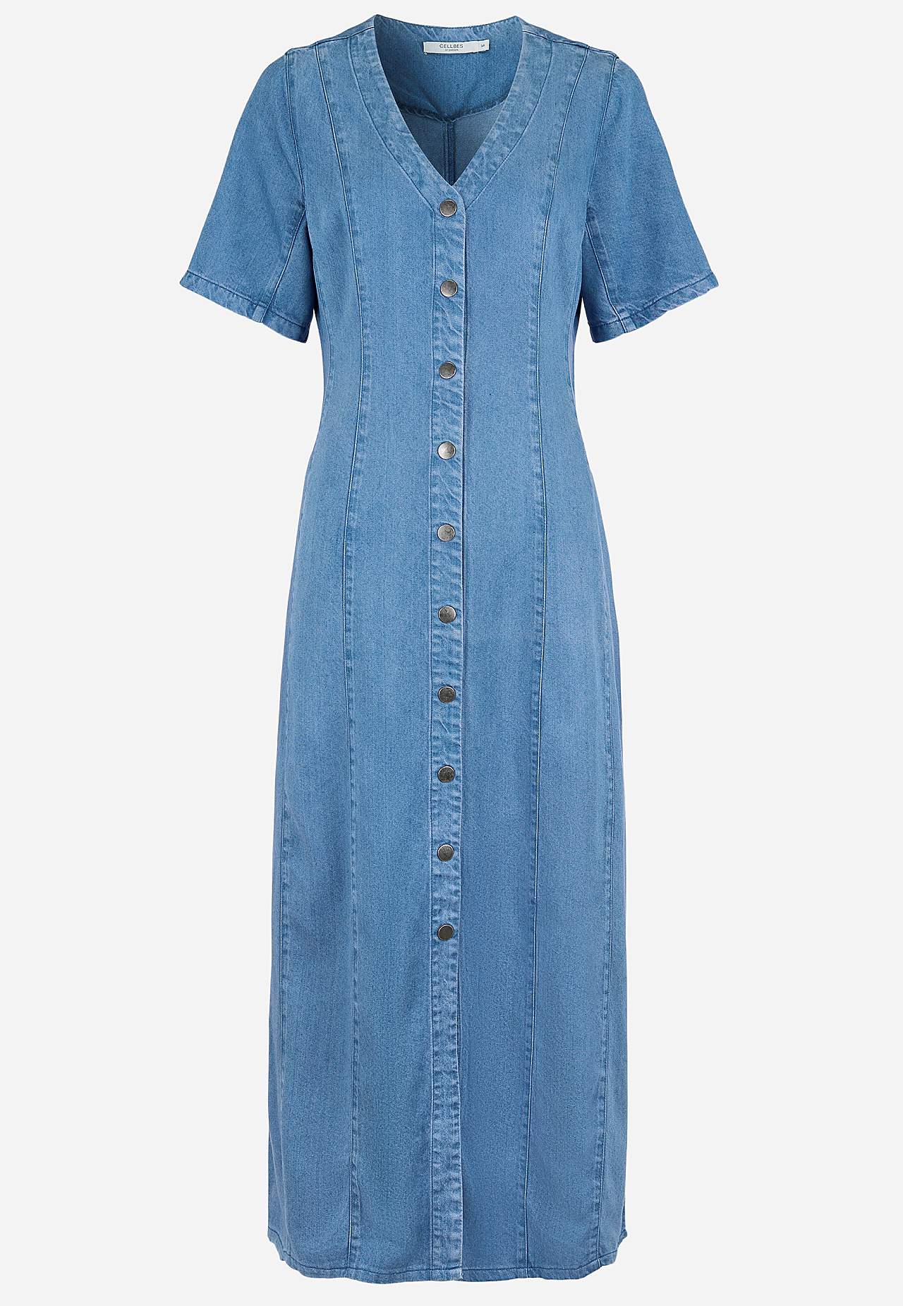 Ultra-zachte Premium denim jurk met knoppen