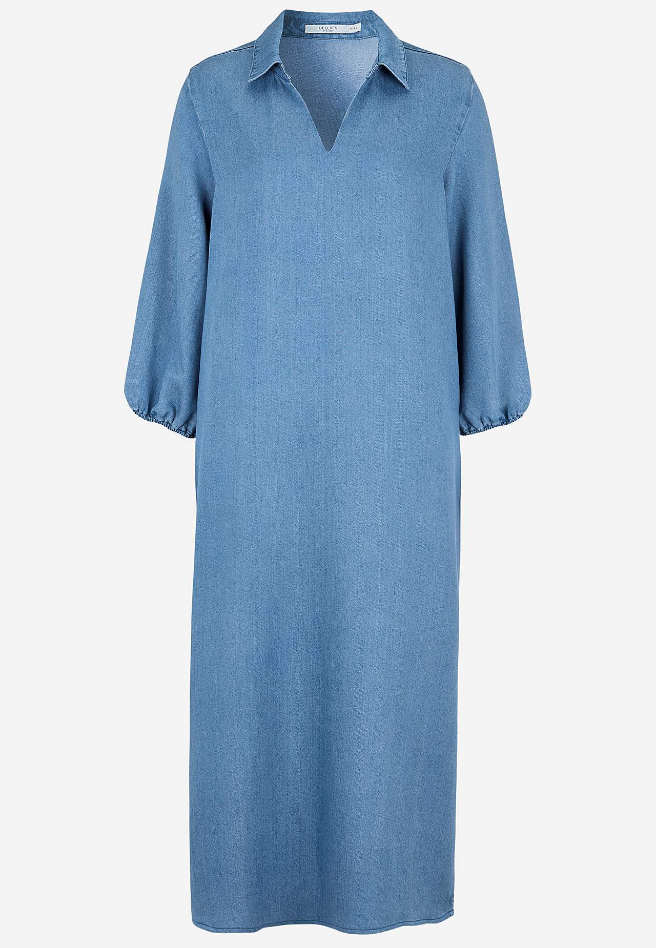 Ultra-zachte Premium denim jurk met kraag