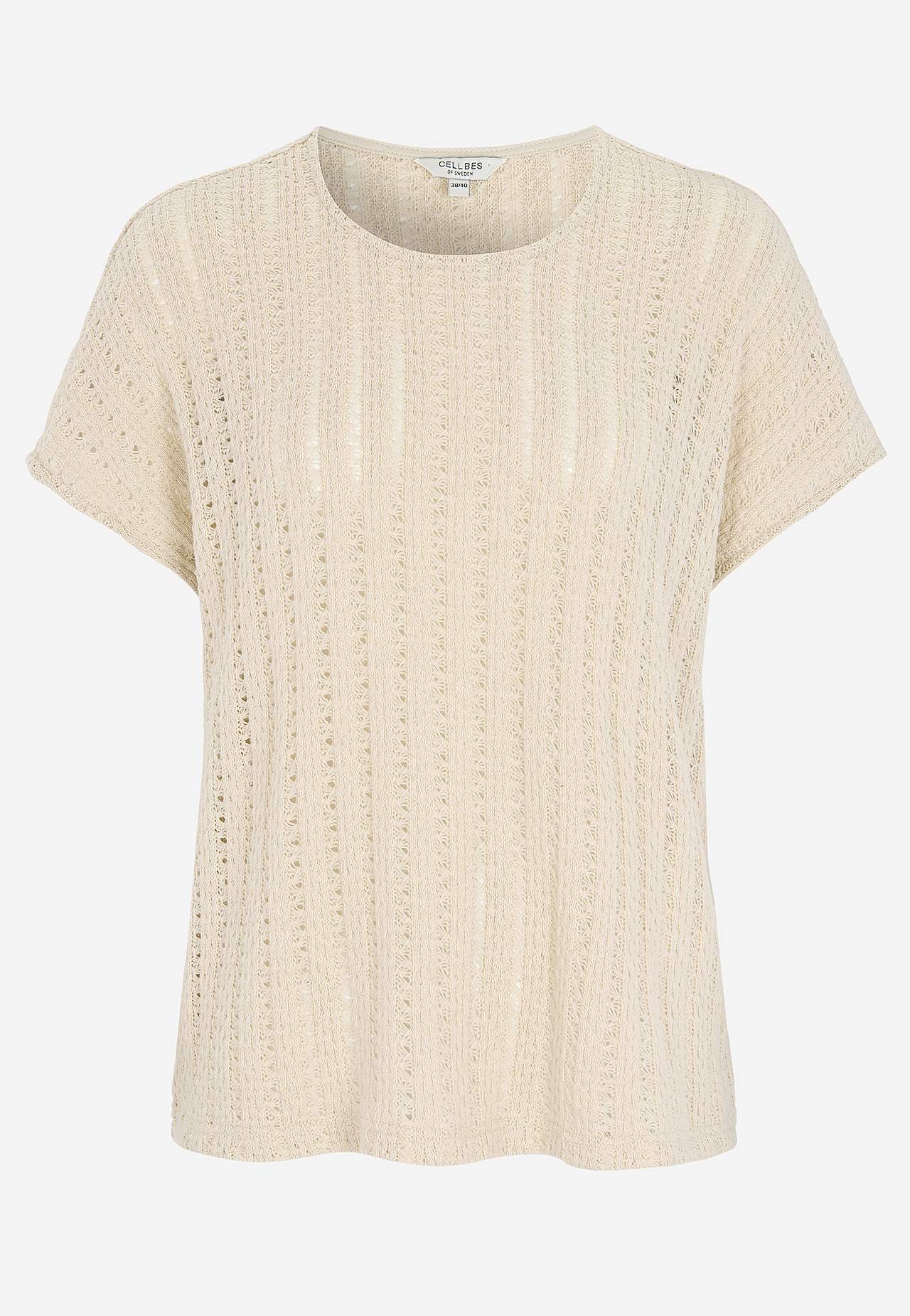 Jersey-topje met gatenpatroon