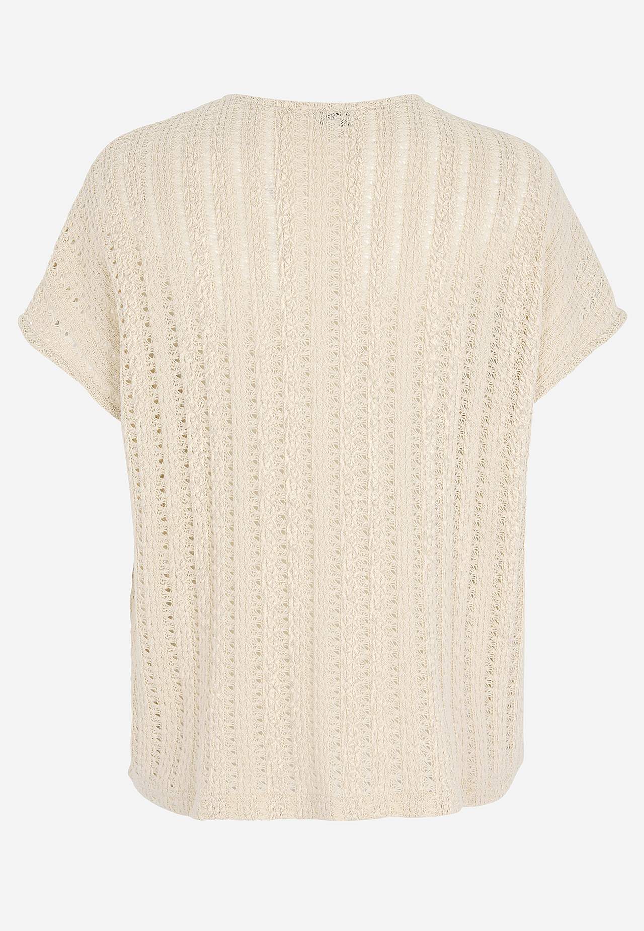 Jersey-topje met gatenpatroon