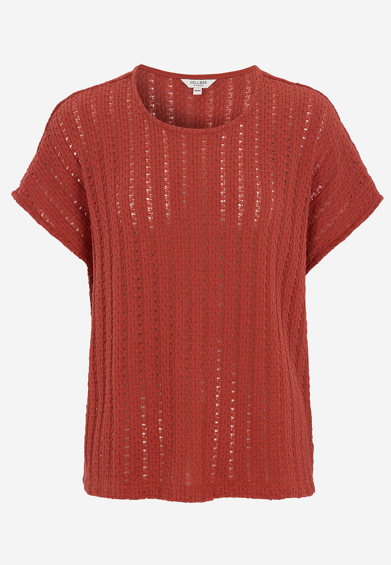 Jersey-topje met gatenpatroon