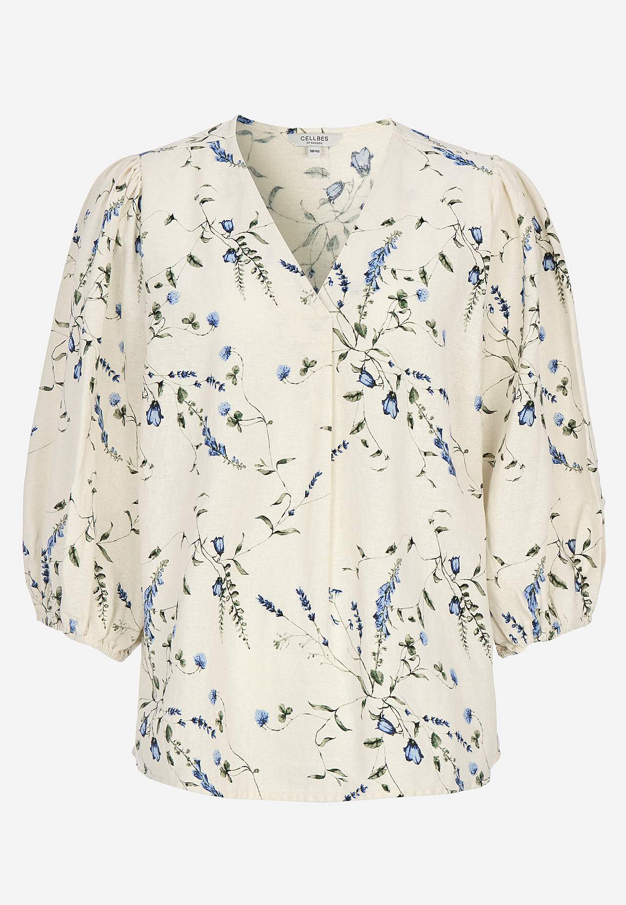Bloemige linnen blouse