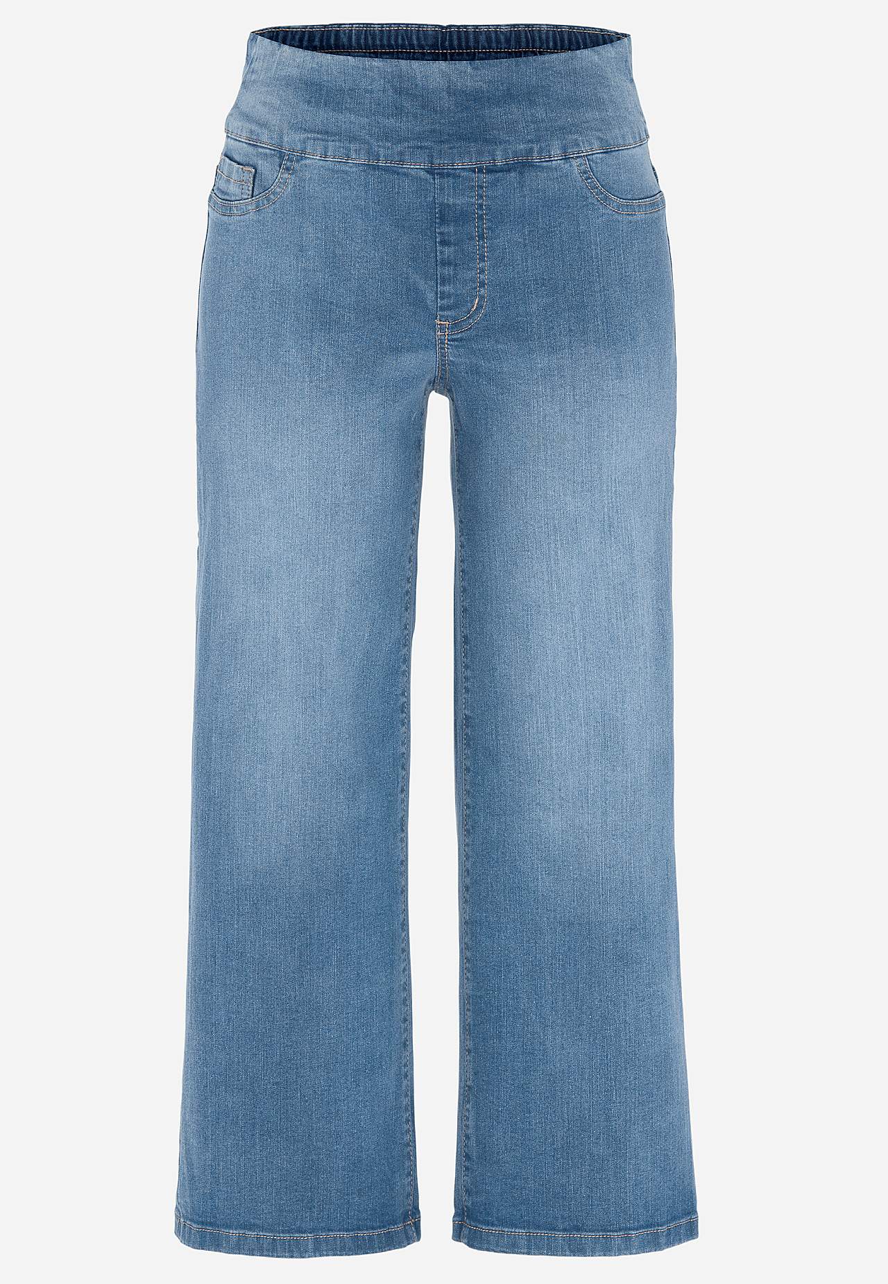 Wijde enkellange jeans met hoge taille Elisa