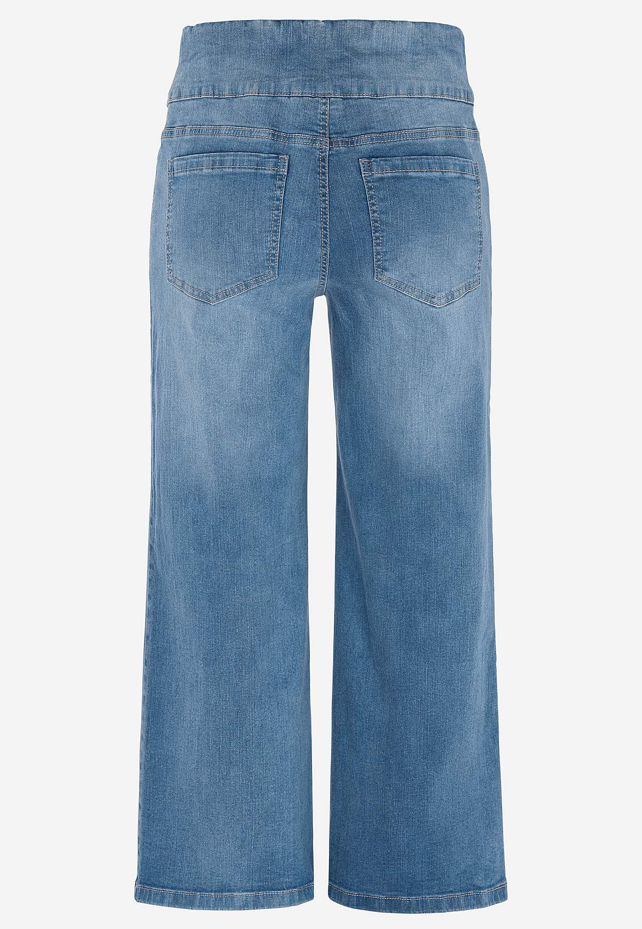 Wijde enkellange jeans met hoge taille Elisa