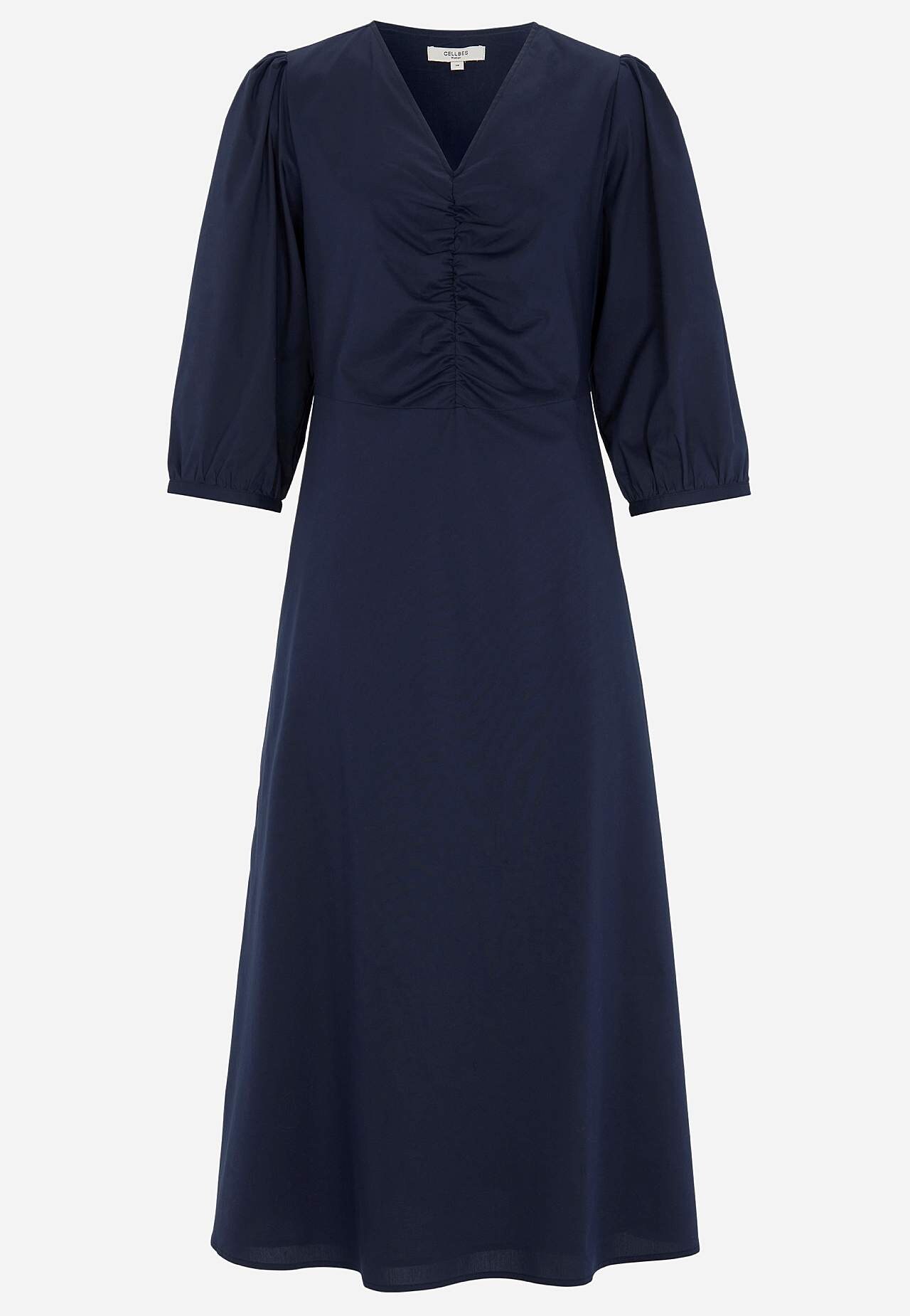 Jurk van popeline met zakken