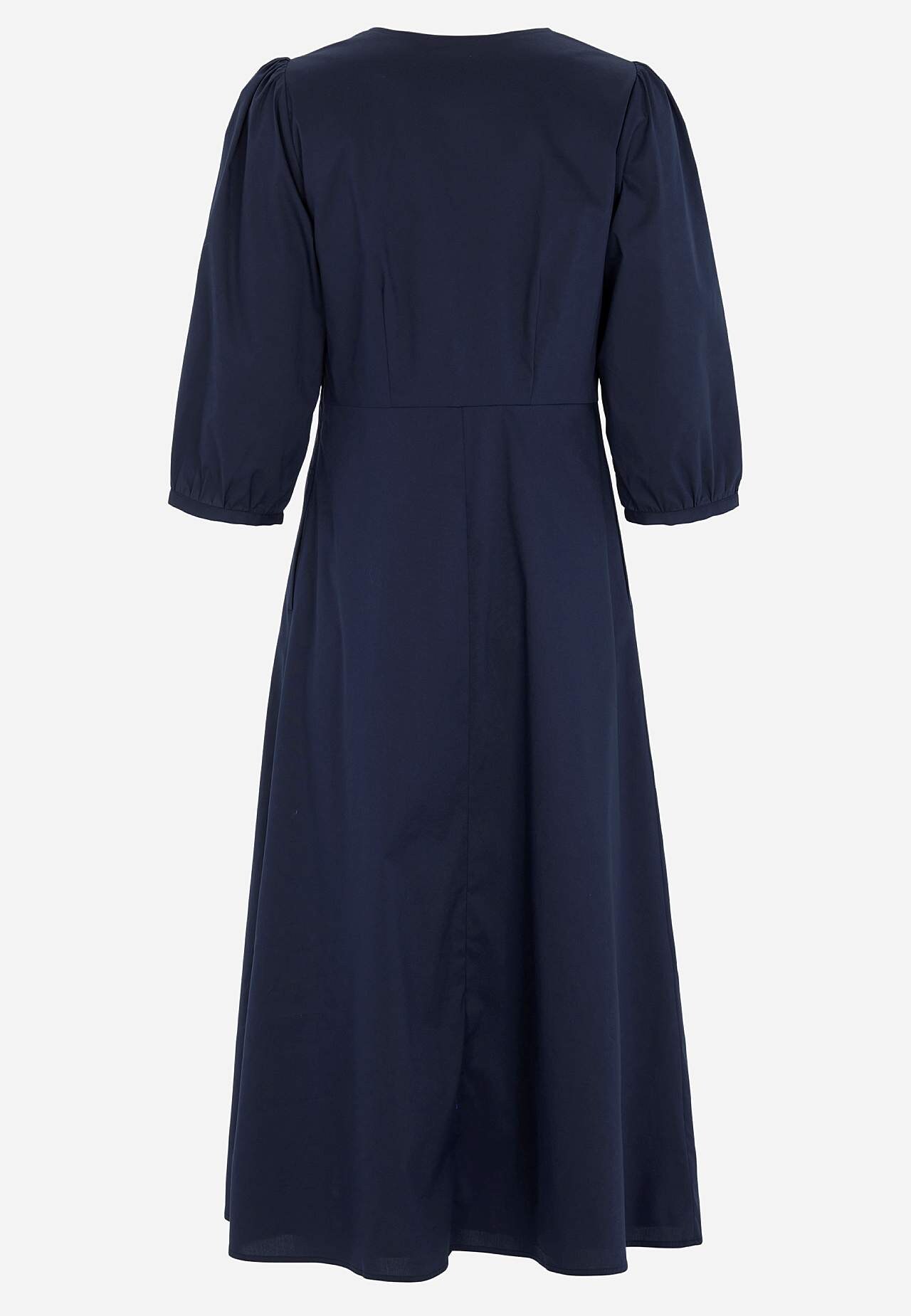 Jurk van popeline met zakken