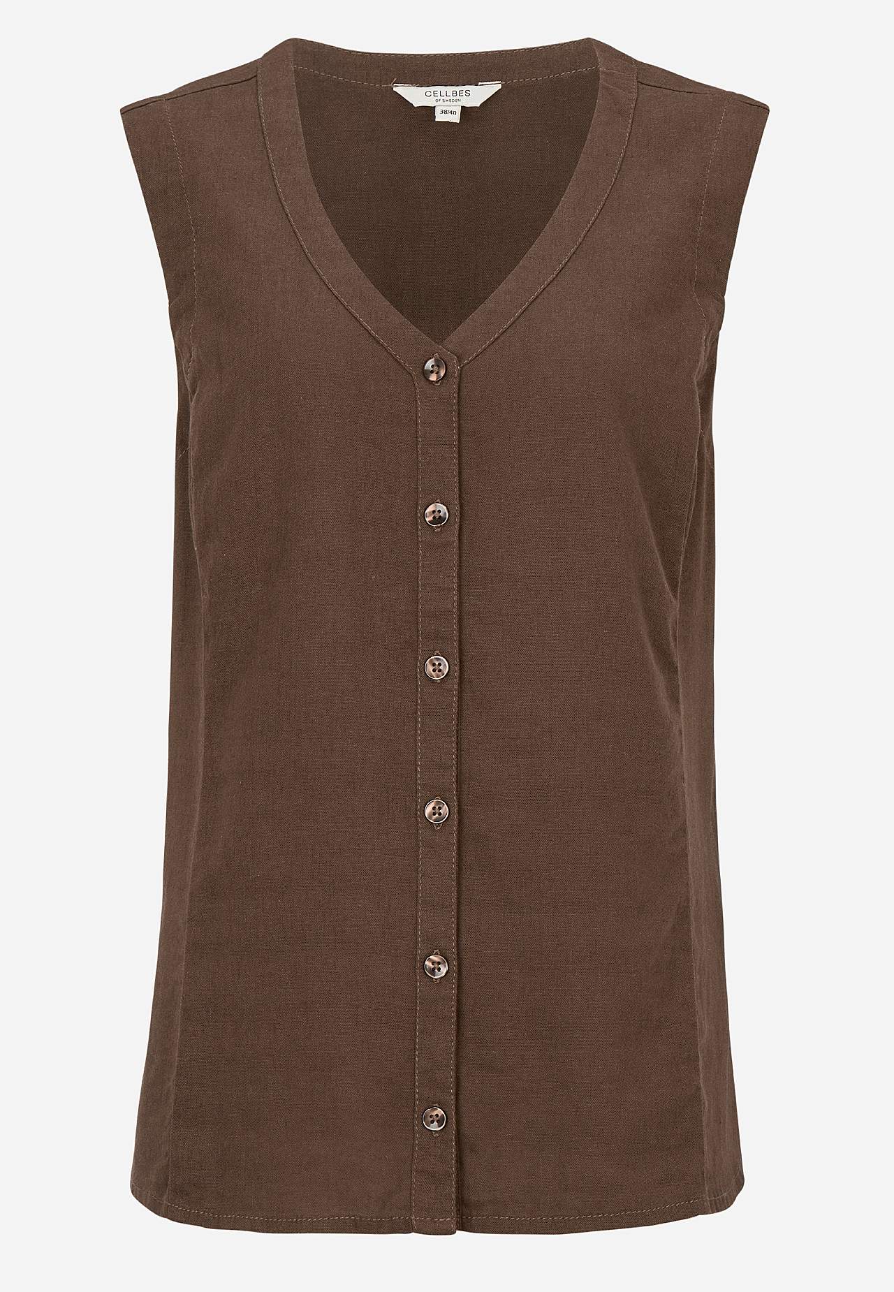 Mouwloze linnen blouse