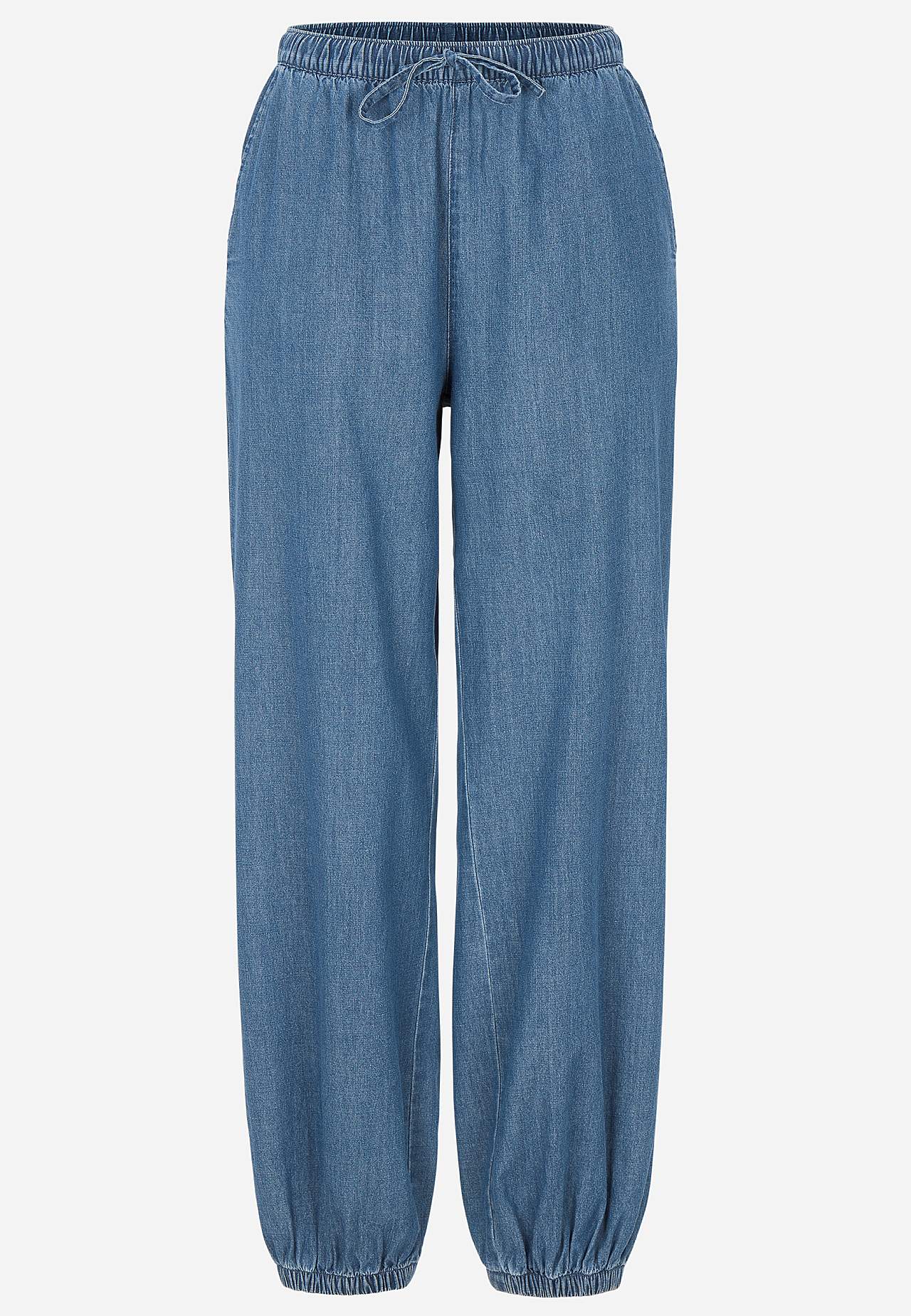 Broek van lichte denim met hoge taille